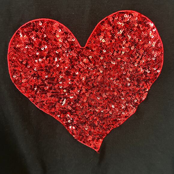 Philosophy Red Sequin Heart Black Sweatshirt Small Valentine's‎ - Picture 2 of 6